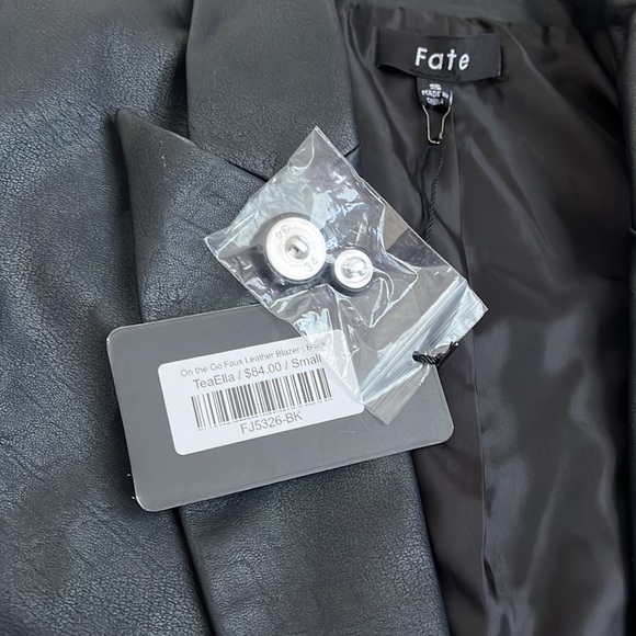 Faux Leather Blazer - Picture 2 of 3